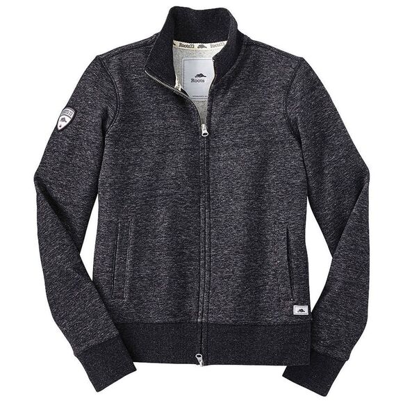 NWT Roots 73  Pinehurst Charcoal Fleece Zip Jacket Sz L - Picture 1 of 8